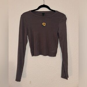 Sunflower Embroidered Long Sleeve
